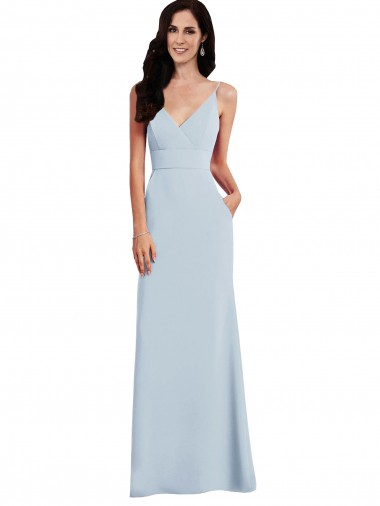 Shop V Back Spaghetti Strap Maxi Bridesmaid Dress / Prom Dress with Pockets Montreal