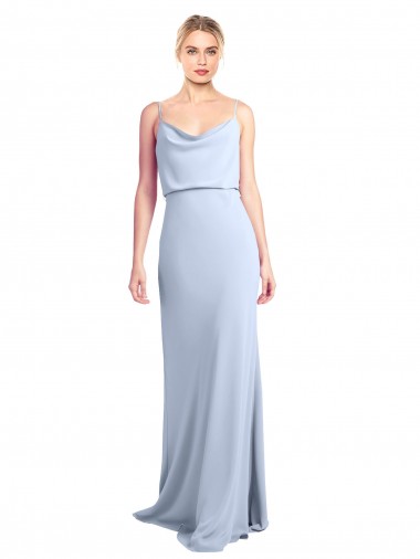 Shop Feminine Cowl Neck Slim Floor Length Stretch Formal Crepe Bridesmaid Dress / Prom Dress Montreal