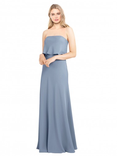 Shop High Neck Sheath Sleeveless Stretch Formal Crepe Bridesmaid Dress / Prom Dress Montreal