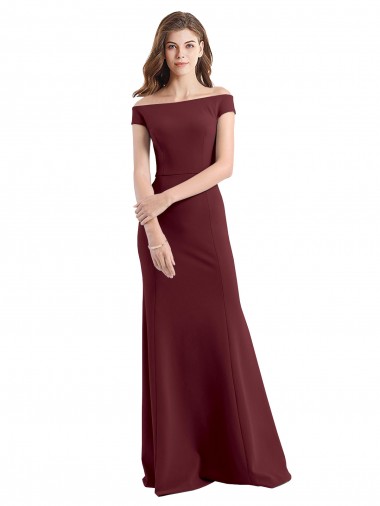 Shop Off the Shoulder Fit and Flare Stretch Crepe Bridesmaid Dress / Prom Dress Montreal