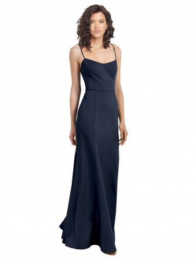 Shop Fit and Flare Scoop Neck Long Sleeveless Stretch Formal Crepe Bridesmaid Dress / Prom Dress Montreal