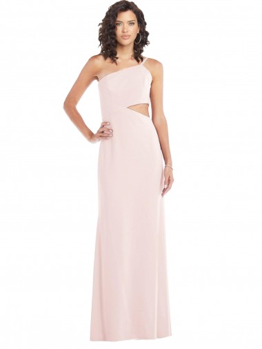Shop Flirty One Shoulder Midriff Cutout Maxi Formal Crepe Bridesmaid Dress / Prom Dress Montreal