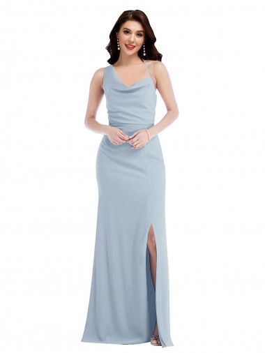Shop One Shoulder Draped Cowl Neck Maxi Bridesmaid Dress / Prom Dress Montreal
