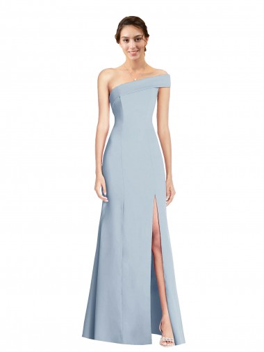 Shop Asymmetrical Off the Shoulder Cuff Trumpet Formal Crepe Bridesmaid Dress / Prom Dress With Front Slit Montreal
