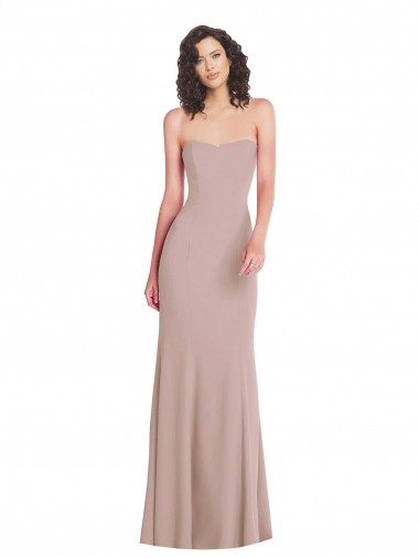 Shop Strapless Princess Line Formal Crepe Mermaid Bridesmaid Dress / Prom Dress Montreal