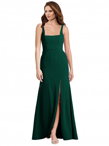 Shop Square Neck Trumpet Maxi Bridesmaid Dress / Prom Dress with Front Slit Montreal
