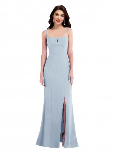 Shop Flattering Trumpet Maxi Formal Crepe Bridesmaid Dress / Prom Dress with Front Slit Montreal
