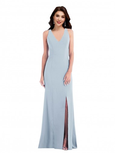 Shop Criss Cross Cutout Back Maxi Bridesmaid Dress / Prom Dress with Front Slit Montreal