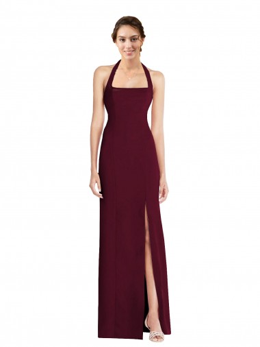 Shop Tie Halter Open Back Trumpet Bridesmaid Dress / Prom Dress Montreal