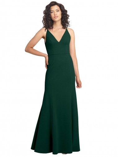 Shop Form Fitting Stretch Formal Crepe A-Line Bridesmaid Dress / Prom Dress Montreal