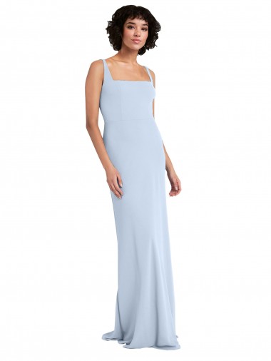 Shop Slim Square Neck Fit and Flare Full Length Stretch Crepe Bridesmaid Dress / Prom Dress Montreal