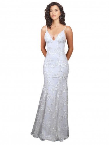 Shop V-Neckline Backless Floral Patterned Sequin Formal Bridesmaid Dress / Prom Dress Montreal