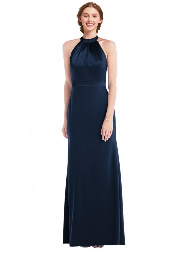 Shop High Neck Open Back Long Maxi Bridesmaid Dress / Prom Dress Montreal