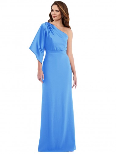 Shop One Shoulder Bell Sleeves Trumpet Bridesmaid Dress / Prom Dress Montreal
