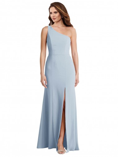 Shop Bold One Shoulder Trumpet Maxi Formal Crepe Bridesmaid Dress / Prom Dress Montreal