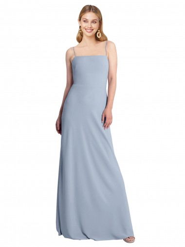 Shop Straight Neckline Crepe Slip Bridesmaid Dress / Prom Dress with Strappy Back Montreal