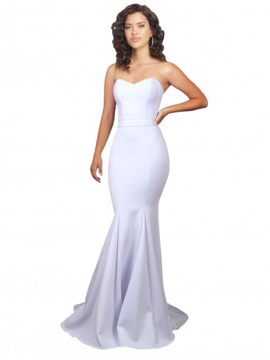 Shop Simple Long Strapless Sweetheart Mermaid Crepe Beach Wedding Dress Montreal