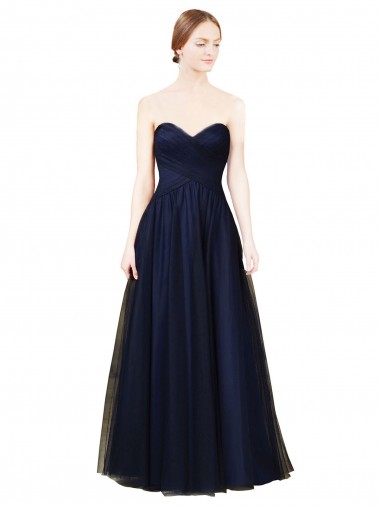 Shop Draped Bodice Sweeheart Long Tulle Bridesmaid Dress Montreal