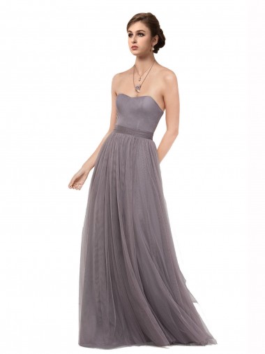 Shop Strapless Tulle Bridesmaid Dress with Waistband Montreal