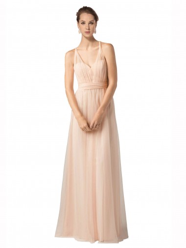 Shop Sweetheart A-Line Tulle Bridesmaid Dress with Shirred Bodice Montreal