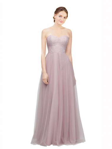 Shop Sweetheart Neckline Long Tulle Bridesmaid Dress with Lace Bodice Montreal