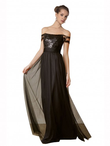 Shop Off The Shoulder Sequined Lace Tulle Bridesmaid Dress Montreal