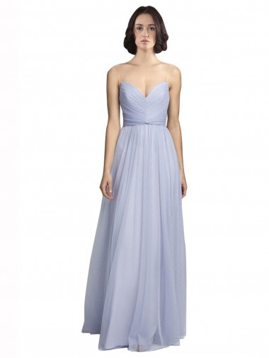 Shop Spaghetti Strap Tulle Bridesmaids Dress with Ruched Bodice Montreal