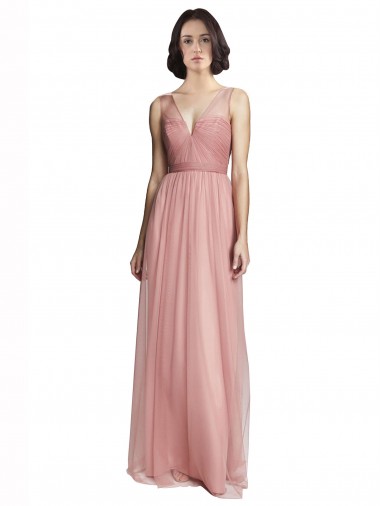 Shop V-Neck Illusion Tulle Bridesmaids Dress Montreal