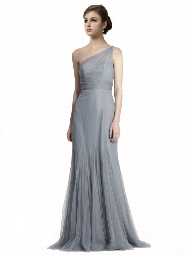 Shop One Shoulder Tulle Fit and Flare Bridesmaid Dress Montreal