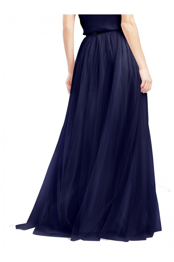 Long A-Line High Neck Halter Tulle Bridesmaid Dress