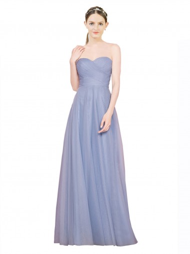 Shop Strapless Sweetheart A-Line Tulle Bridesmaid Dress with Low Back Montreal