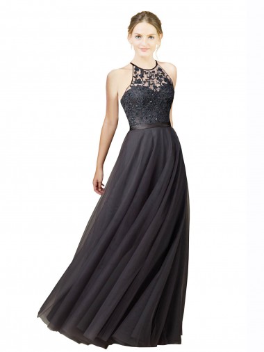 Shop Sweetheart Neckline Long Sleeveless Tulle Bridesmaid Dress with Lace Bodice Montreal