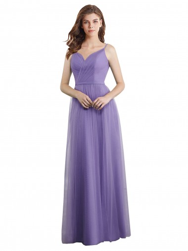 Shop Sweetheart Deep V-Back Tulle Bridesmaid Dress with Draped Bodice Montreal