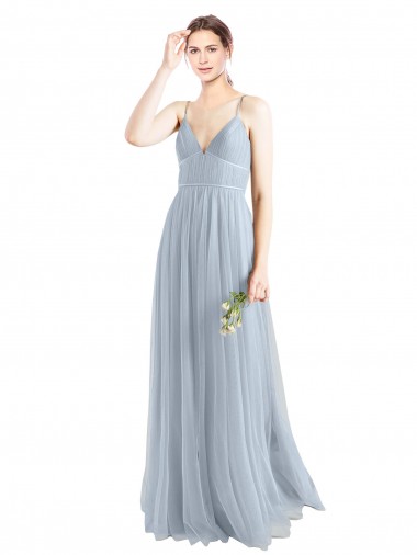 Shop Spaghetti Straps V-Neck Slim A-Line Tulle Bridesmaid Dress Montreal