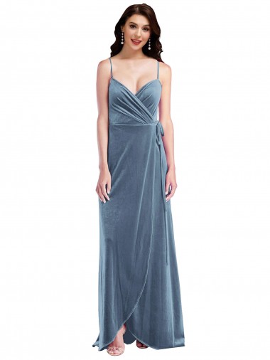 Shop Velvet Wrap Maxi Bridesmaid Dress / Prom Dress with Pockets Montreal