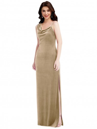 Shop Asymmetrical One Shoulder Formal Velvet Maxi Slip Bridesmaid Dress / Prom Dress Montreal