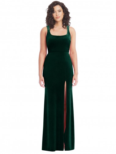 Shop Square Neck Long Velvet Maxi Bridesmaid Dress / Prom Dress Montreal