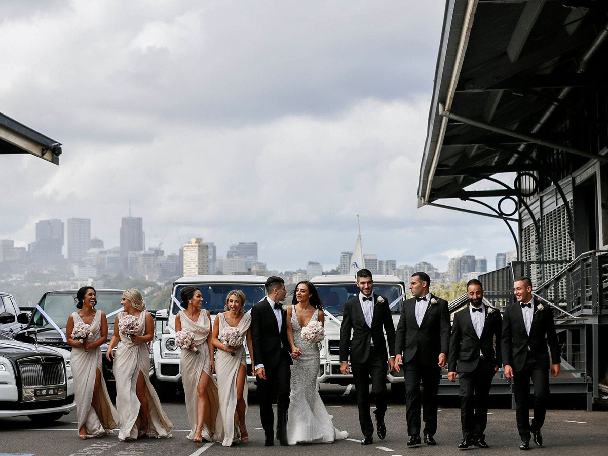 Full Length Luxe Chiffon Long Champagne bridesmaid dresses Montreal with Sexy High Slit and Front Ruffles